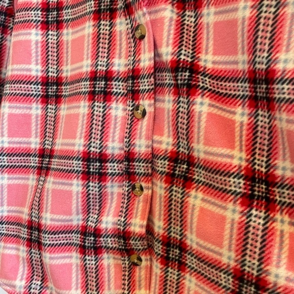 Lee Riders Pink & Red Soft Fleece Jacket Shirt Shackett Front Buttons Sz S/P - Picture 12 of 12